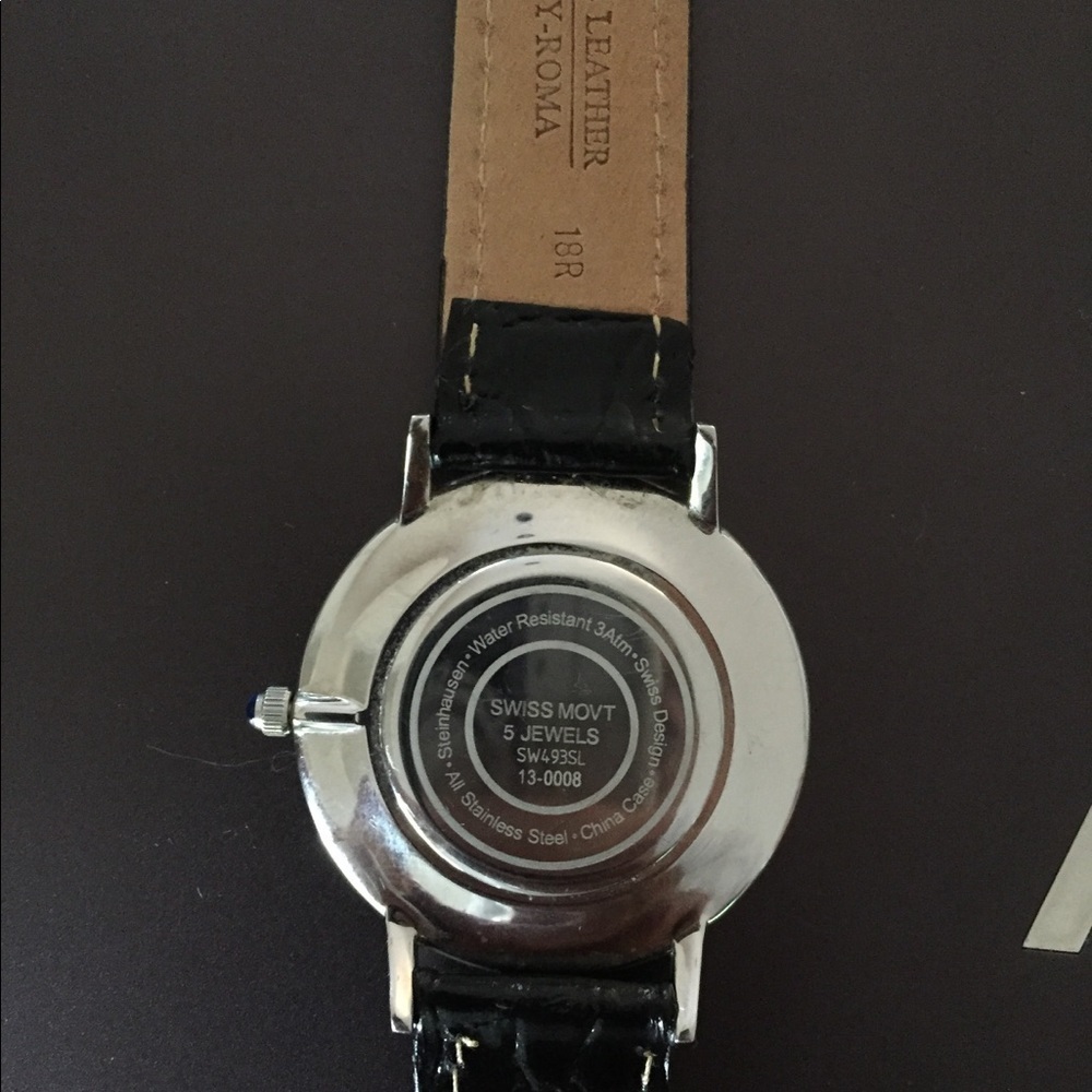Steinhausen Swiss movement black leather watch​ - Picture 4 of 6